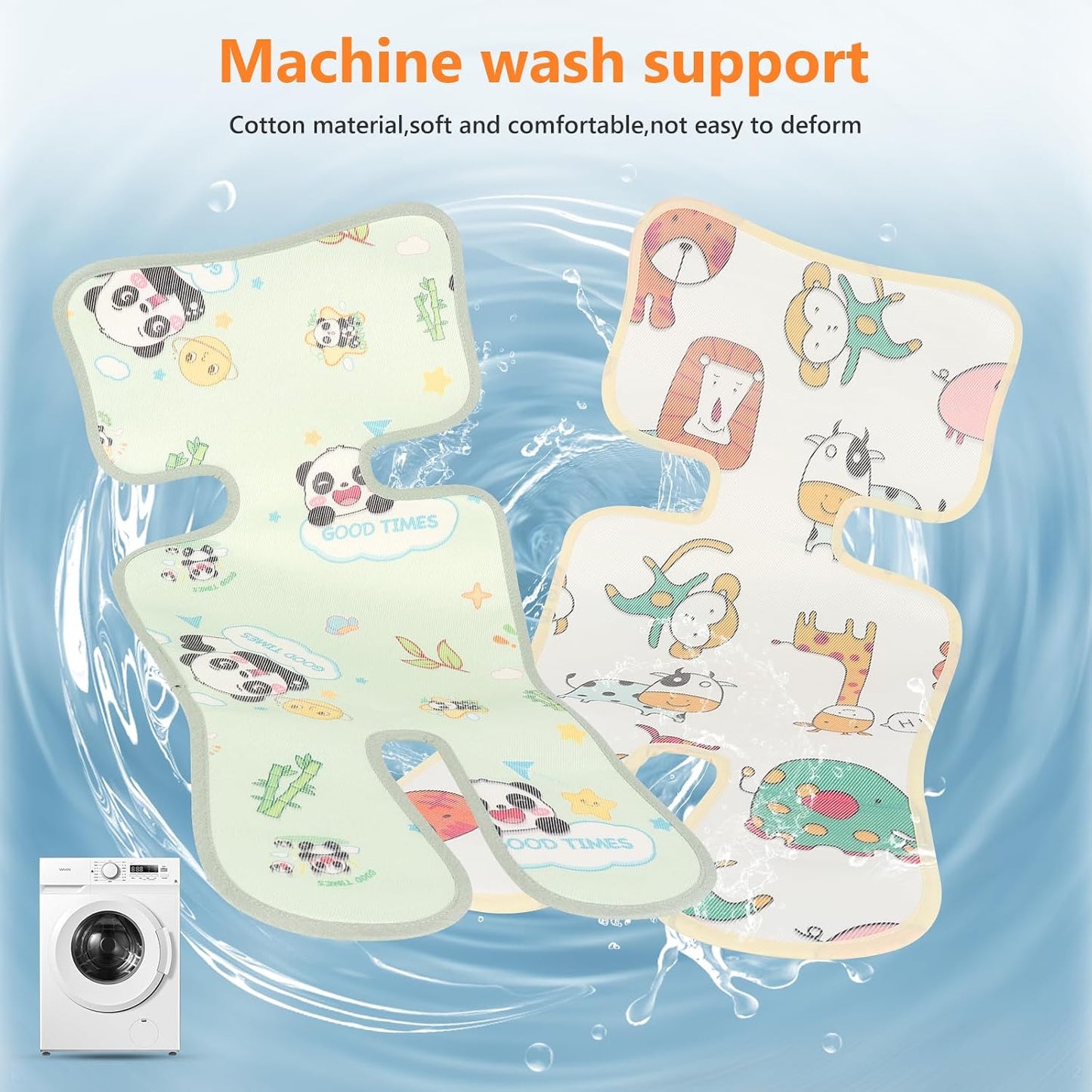 Baby Stroller Cooling Pad, Baby Stroller Seat Cooling Pads, Babys Pushchair Seat Ice Liners, Universal Coolings Cushion Liners for Strollers, Car Seats Cooler Pad for Toddler Infant (Animals)